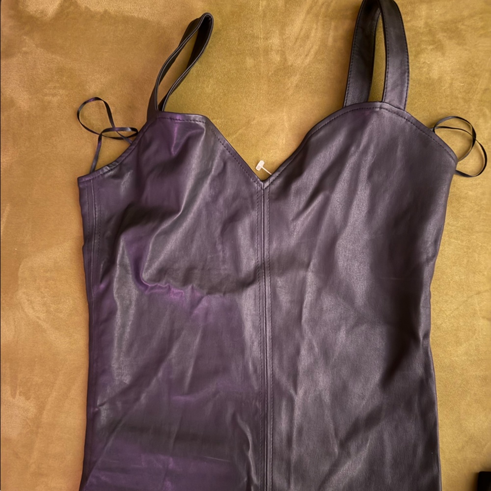 as by df black leather zip up corset